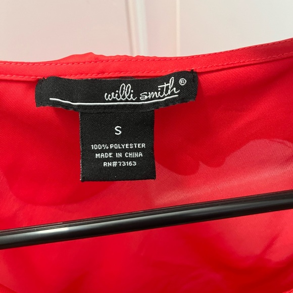 Red Sleeveless Ruffle Top - Picture 3 of 3